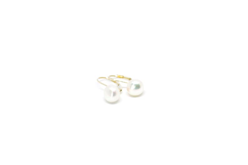 Ivory pearl silver earrings Bridal jewelry Pearl silver earrings Jewelry gift image 5