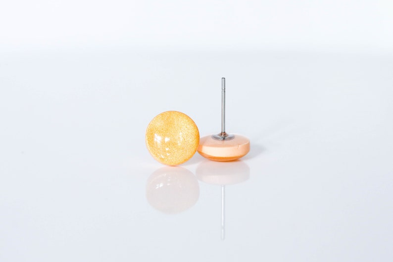 Yellow gold studs Hypoallergenic studs Polymer clay jewelry