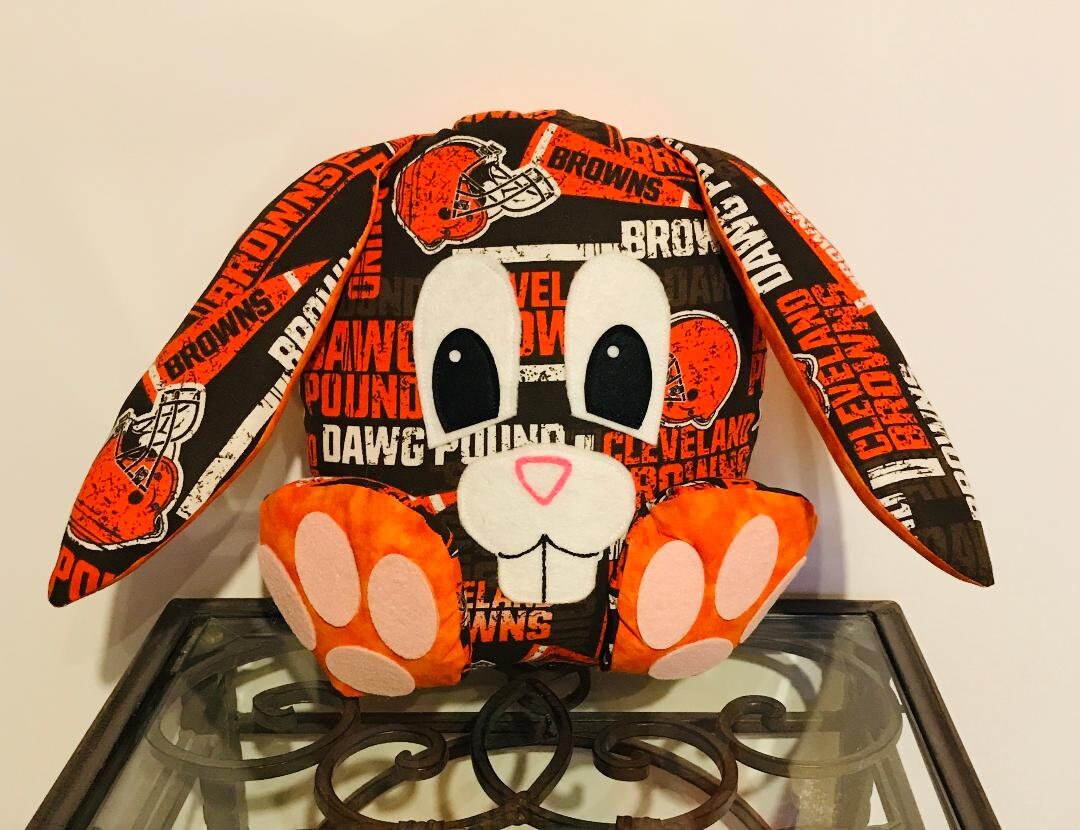 Easter gift Cleveland Browns Handmade Stuffed Easter Bunny