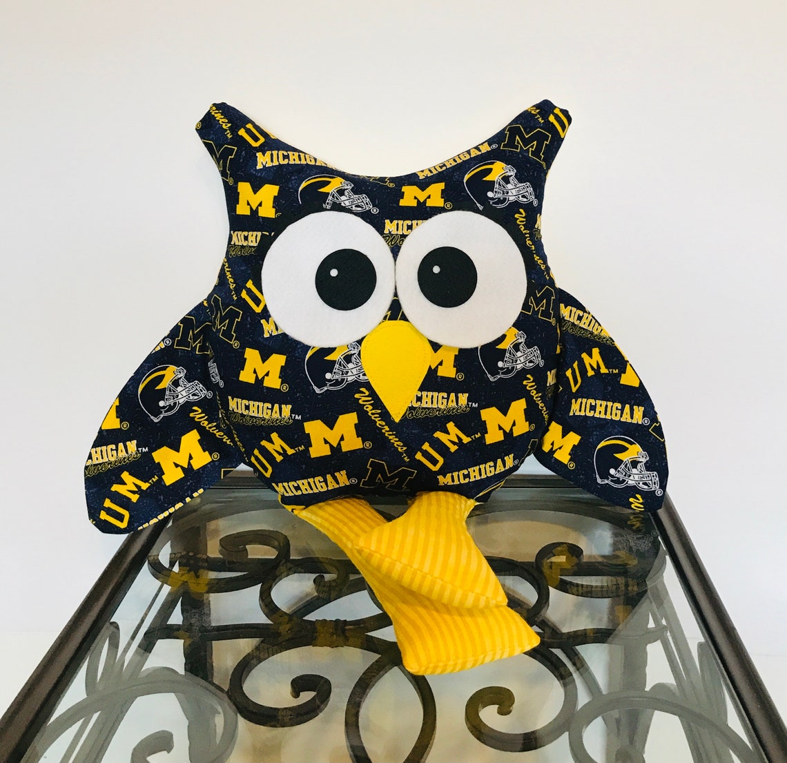University of Michigan Handmade Stuffed Owl Michigan Gift Etsy
