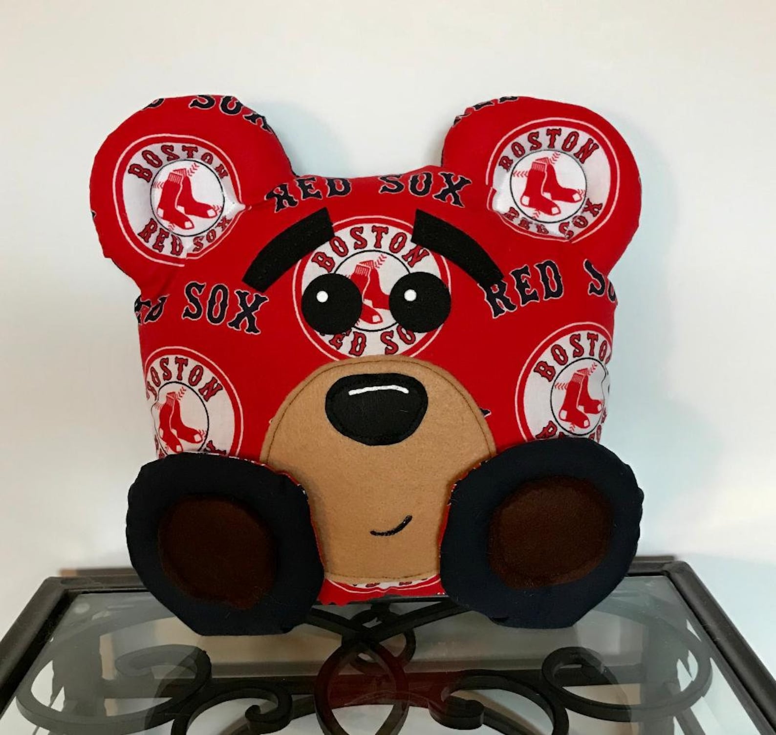 Boston Red Sox Handmade Stuffed Bear red sox gift boston red Etsy