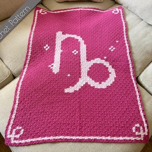 Patrón de crochet Capricornio C2C / Manta del zodiaco / Gráfico astrológico / Carta de Capricornio / Gráfico del zodiaco / Tapiz del horóscopo / Tapiz para colgar en la pared