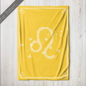 Leo C2C Crochet Pattern | Zodiac Blanket | Astrology Graphgan | Leo Chart | Zodiac Graph | Horoscope Tapestry | Wall Hanging