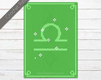 Patrón de ganchillo Libra C2C / Manta del Zodíaco / Gráfico de Astrología / Gráfico de Libra / Gráfico del Zodíaco / Tapiz del Horóscopo / Colgante de pared