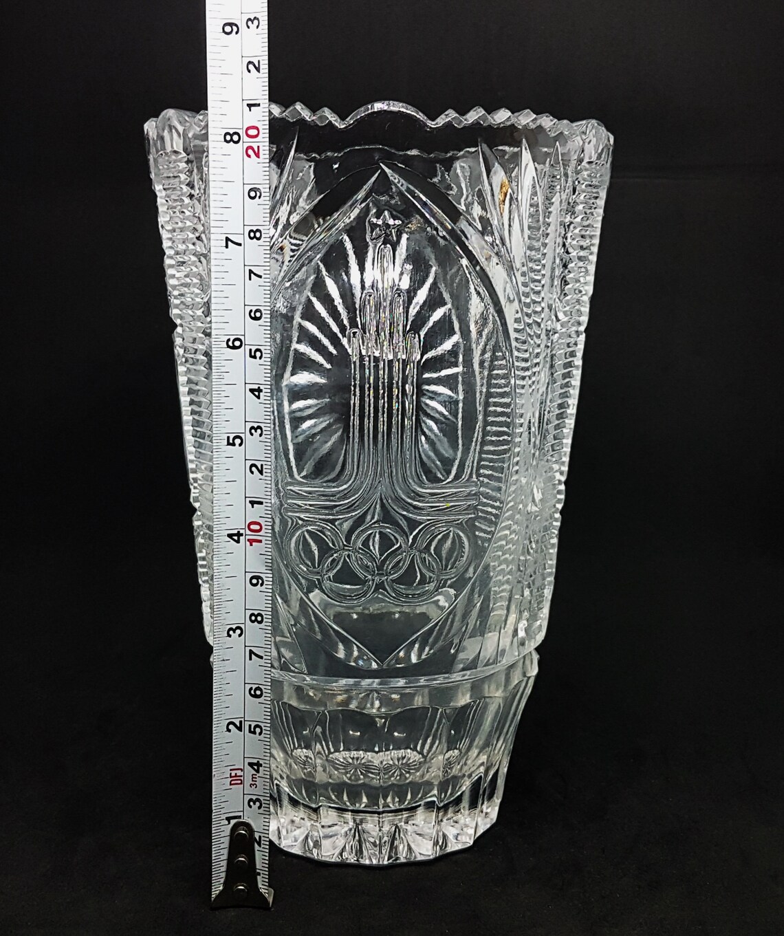 Vintage Vase Cut Lead Crystal Glass USSR Olympic Games Moscow Etsy