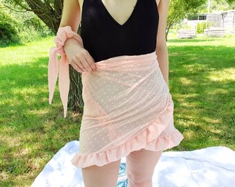 Jupe pareo et foulchie Sortie de plage Pareo Beachwear Vetement ete Jupe de plage Pareo maillot de bain Cache maillot Jupe femme Etsy France