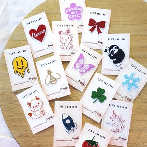 Pin's - Broche feutrine - Epingle décorative - Broche pailleté - Accessoire vetement - Cadeau ami - Patch animaux - Petit cadeau enfant