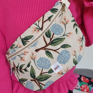 Borsa banana, borsa a tracolla, borsa a mano, banana con tasca, regalo per lei, accessorio trendy, borsa a fiori, borsa in tessuto ad anello, Pouch