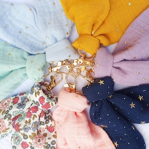 Porte-clés tissu - Bijoux de sac - Accroche sac -Cadeau pour ami - Cadeau crémaillere - Porte clé maison - Gift emménagement - Gaze de coton