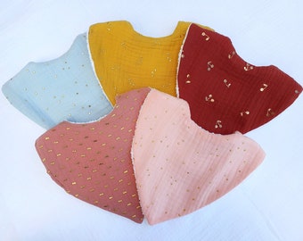 Lätzchen aus Baumwollgaze – Babylätzchen – Kinderlätzchen – Baby-Bandana-Lätzchen – Kleidung aus Baumwollgaze – Neugeborenenlätzchen – Babygeschenk