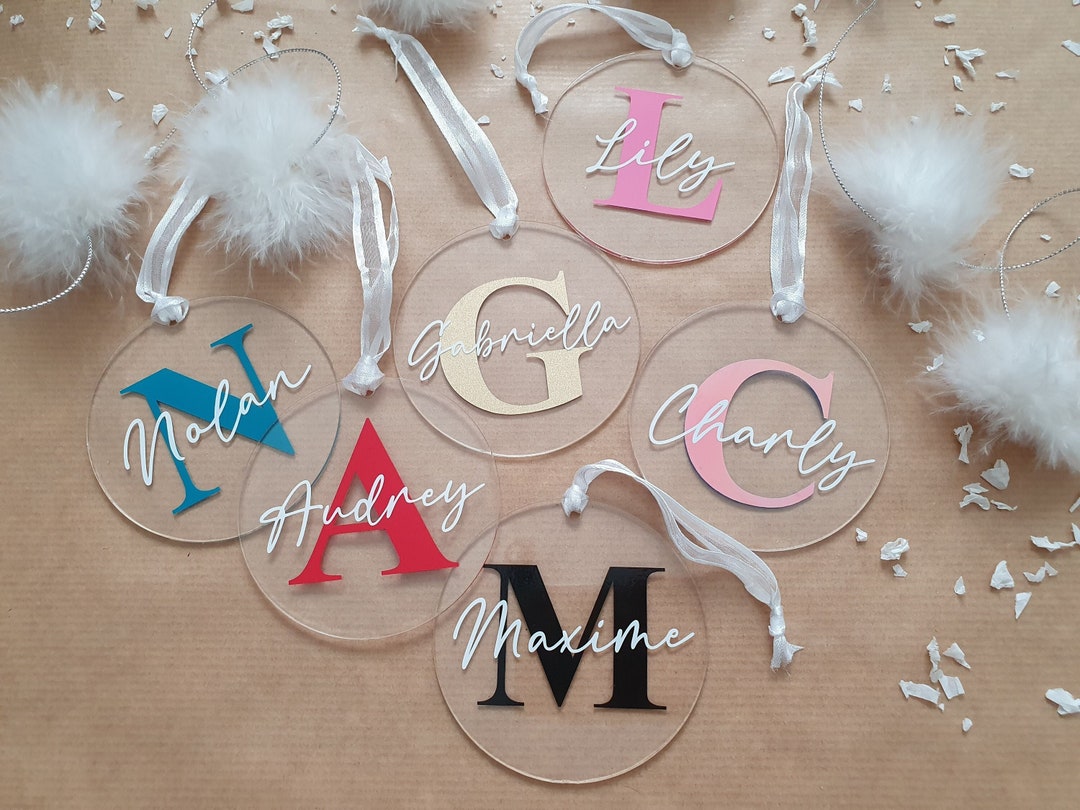 Boule de noël personnalisée, Boule de noël prénom, Boule de noël