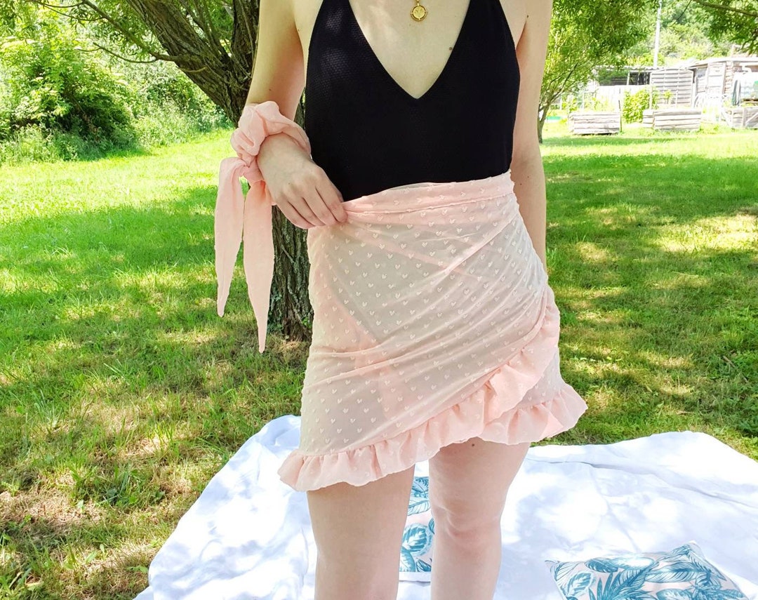 Jupe pareo et foulchie Sortie de plage Pareo Beachwear Vetement ete Jupe de plage Pareo maillot de bain Cache maillot Jupe femme Etsy France