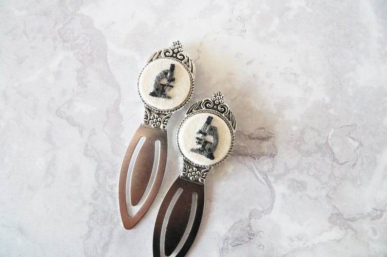 Microscope Miniature Embroidery, Finished as Bookmark/pin/necklace ...