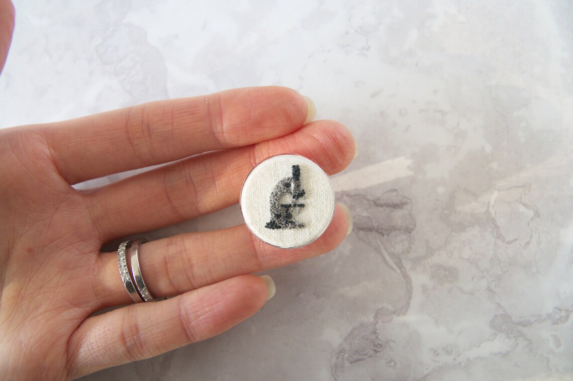 Microscope miniature embroidery finished as | Etsy