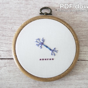 Neuron Scientific Hand Embroidery Pattern - PDF Instant Download - Beginner Level - Materials not included