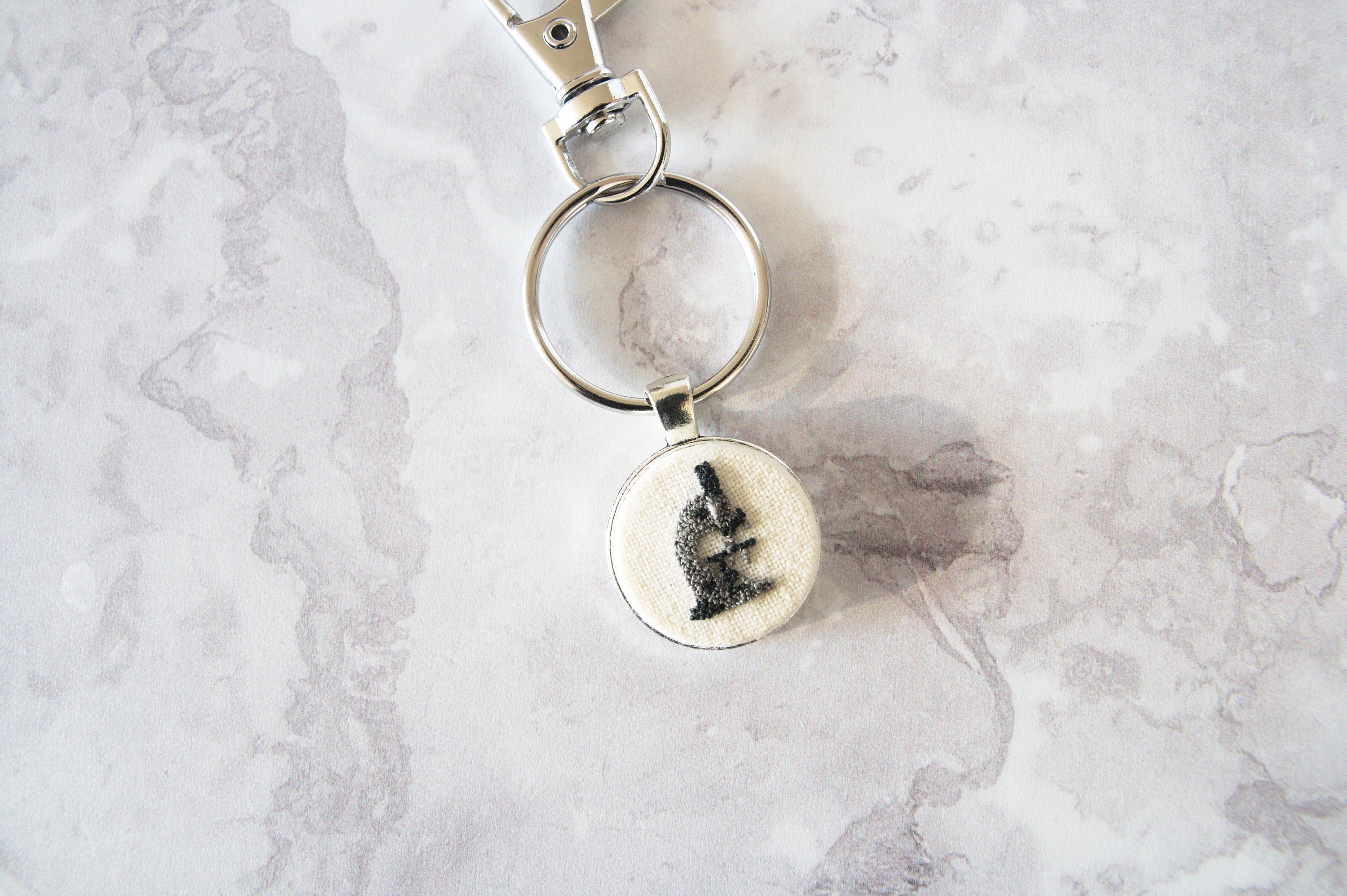 Microscope Miniature Embroidery, Finished as Bookmark/pin/necklace ...