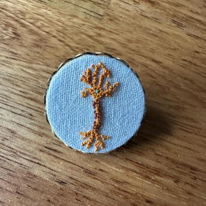 Neuron embroidered bronze pin, comes in gift box