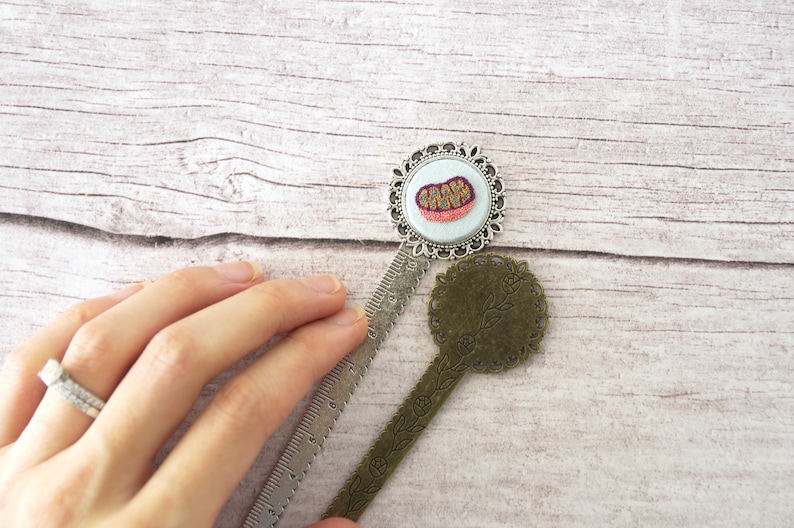 comes in a gift box Mitochondrion tiny embroidery can be finished as KeychainPinBookmarkNecklaceRuler
