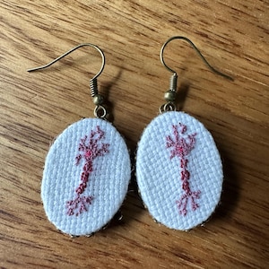 Neuron embroidered earrings, comes in gift box