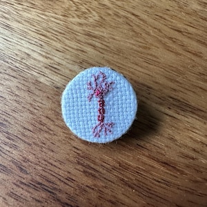 Neuron embroidered bronze pin, comes in gift box