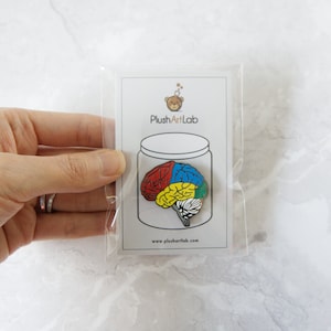 Brain Anatomy Hard Enamel Pin + Greeting Card