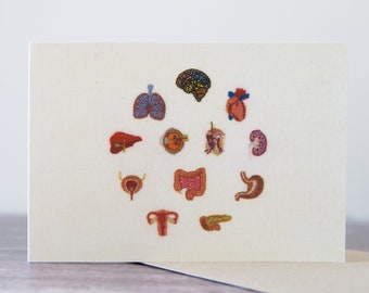 Human Anatomy Organs Greeting Card - Single