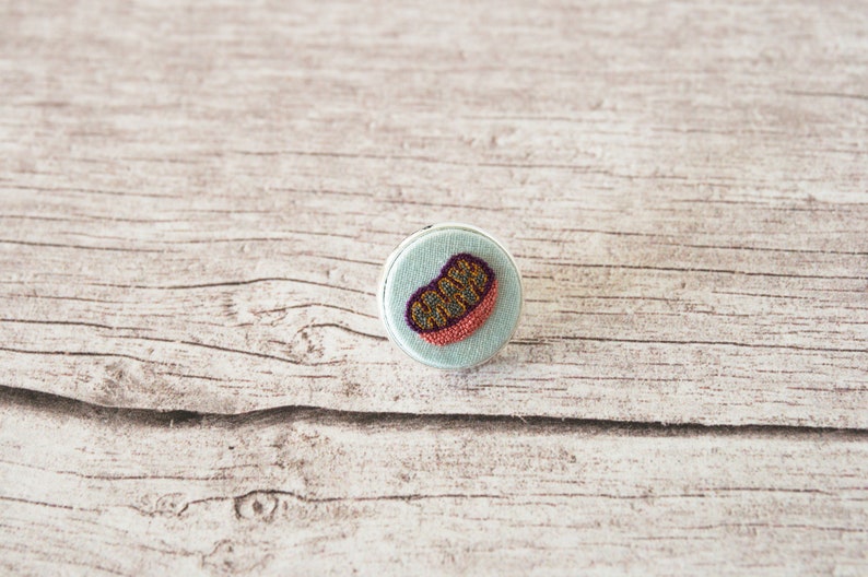 comes in a gift box Mitochondrion tiny embroidery can be finished as KeychainPinBookmarkNecklaceRuler