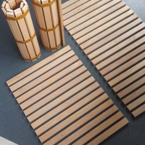 Alder wood mat/  Smart roll-on wooden mat