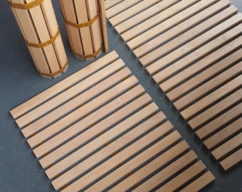 Alder wood mat/  Smart roll-on wooden mat
