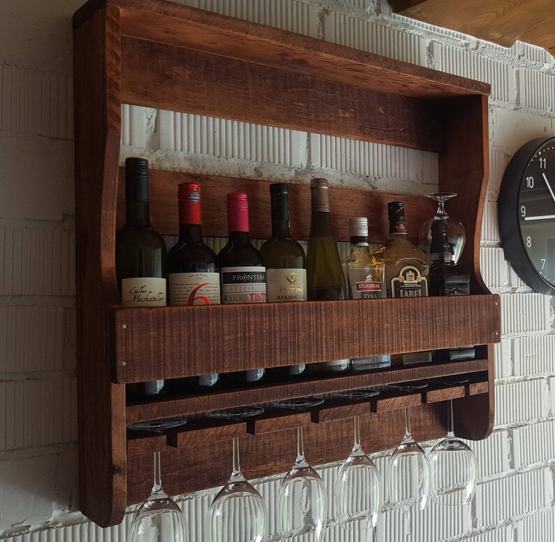 Wall Mounted Vine Wood Rack Vintage Style Etsy