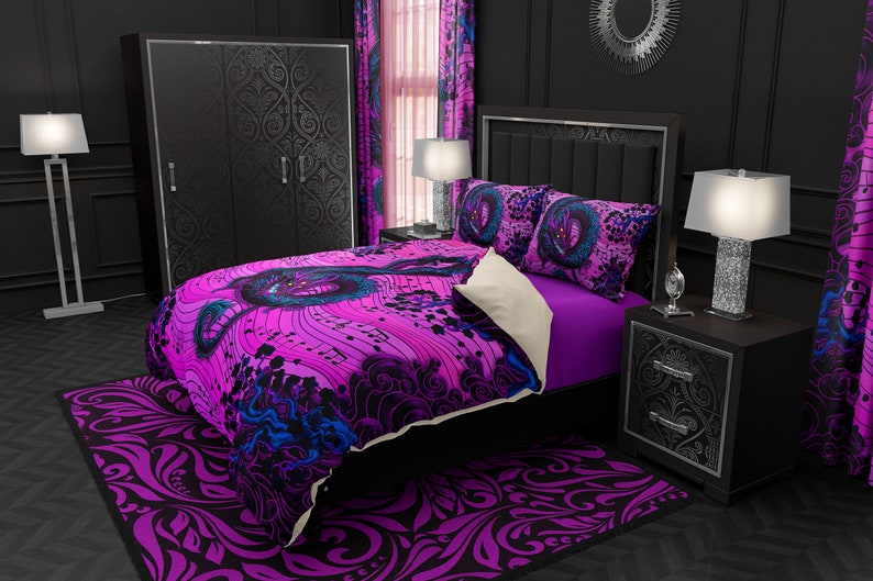 Pastel Goth Music Dragon Bedding Set Duvet Cover or Etsy