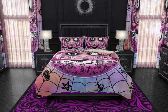 Pastel Goth Daruma Bedding Set Duvet Cover Or Comforter Twin Queen And King Size Sham Pillows Dark Harajuku