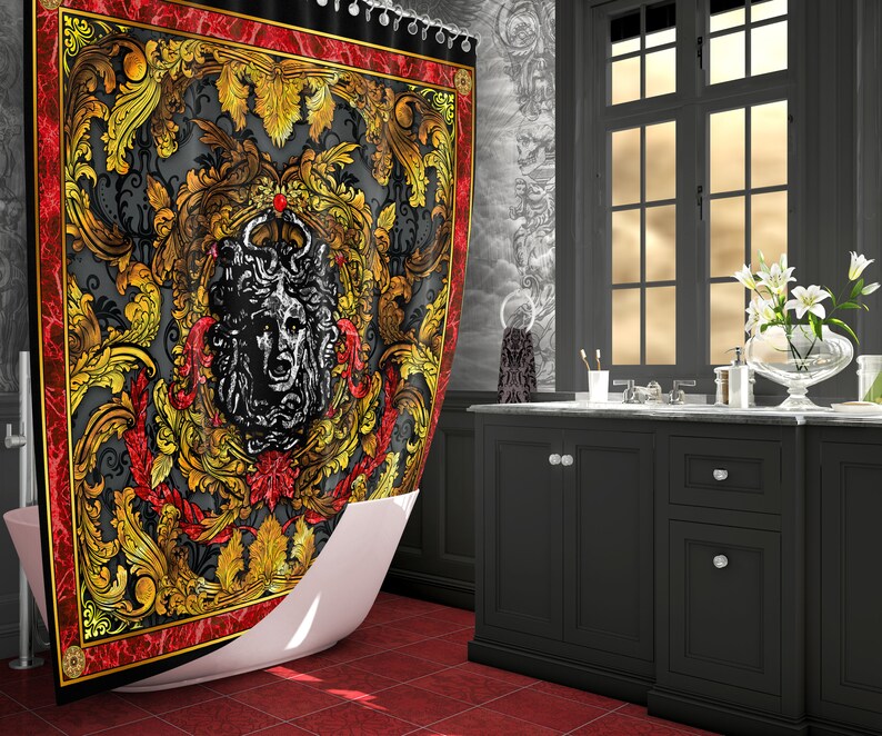 Medusa Shower Curtain Versace Inspired Home Decor Image 0