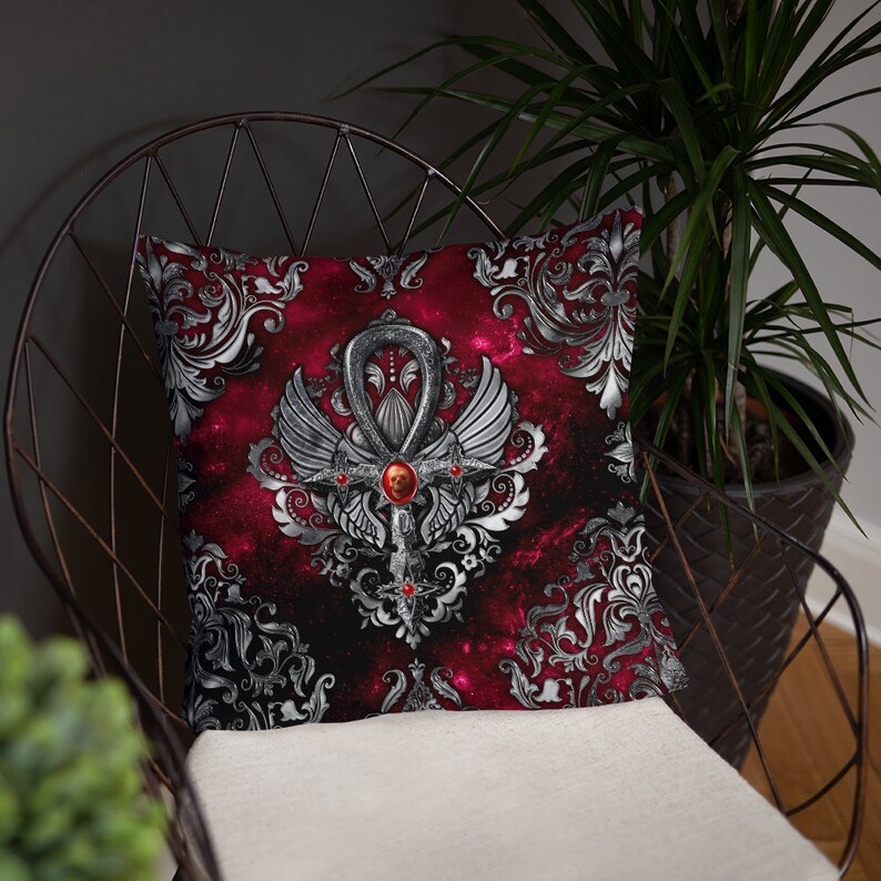 Goth Throw Pillow Cushion Case Gothic Home Decor Dark Art Etsy