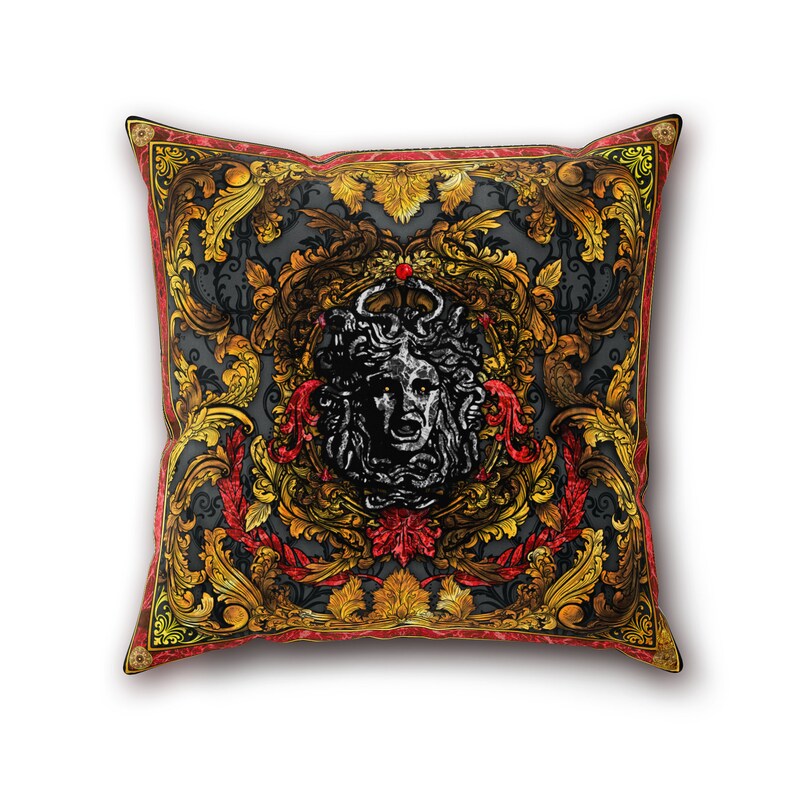 Baroque Medusa Throw Pillow Etsy