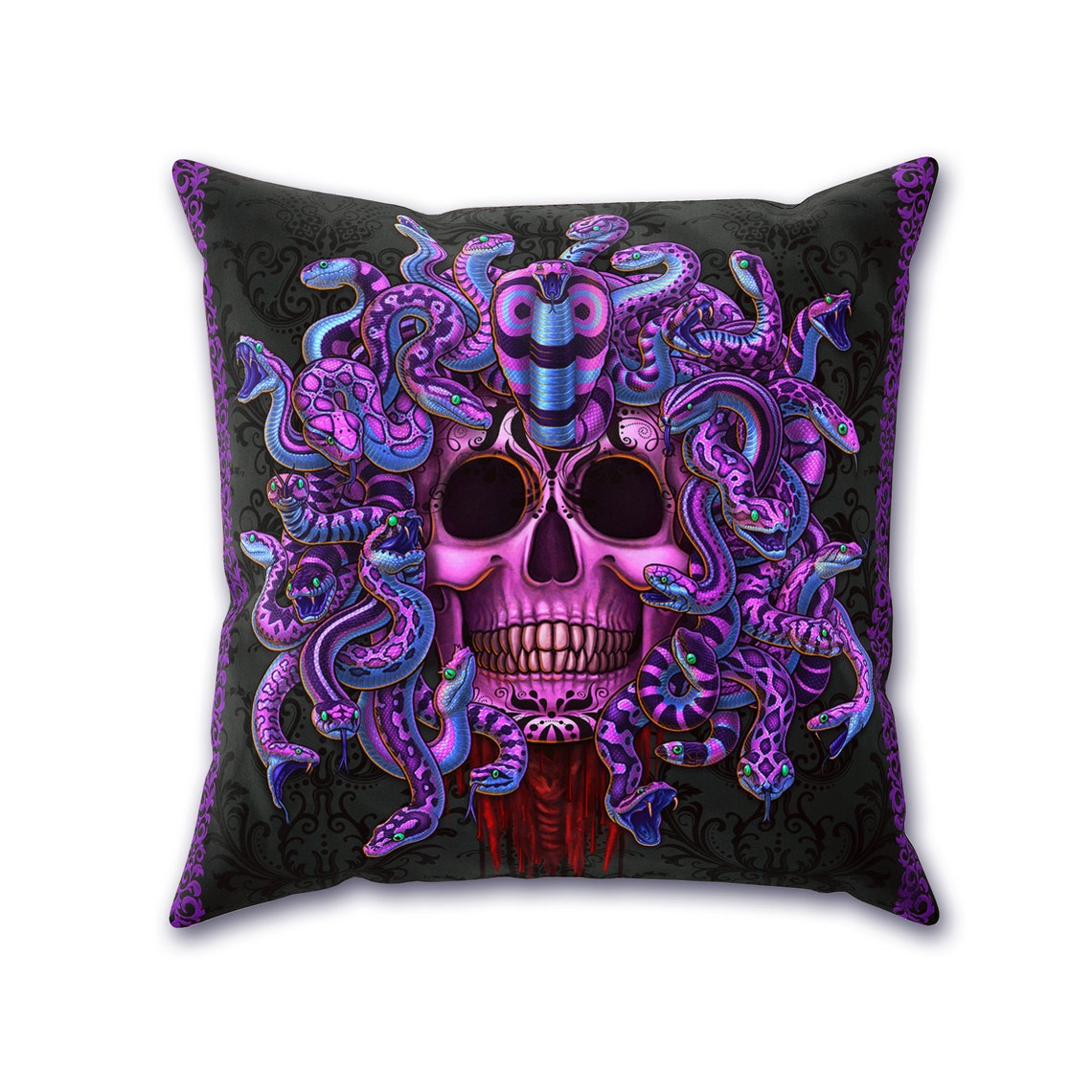 Pastel Goth Throw Pillow Skull Cushion Case Gothic Decor Etsy