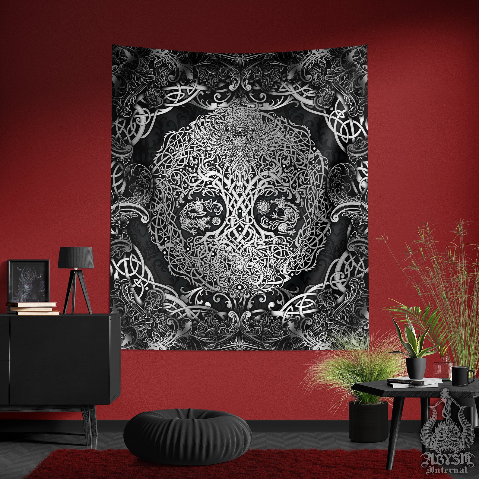 Viking Tapestry Yggdrasil Wall Hanging Norse Wall Art Pagan Etsy