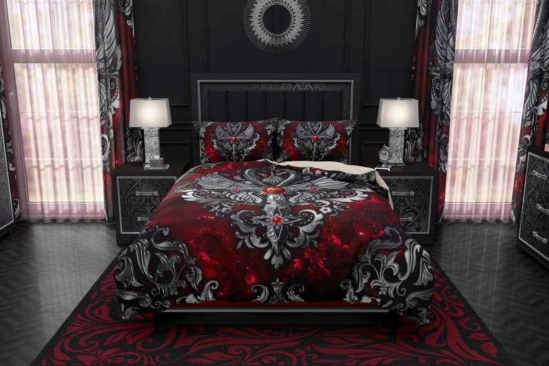 Gothic Bedding Set Duvet Cover or Comforter Twin Queen Etsy