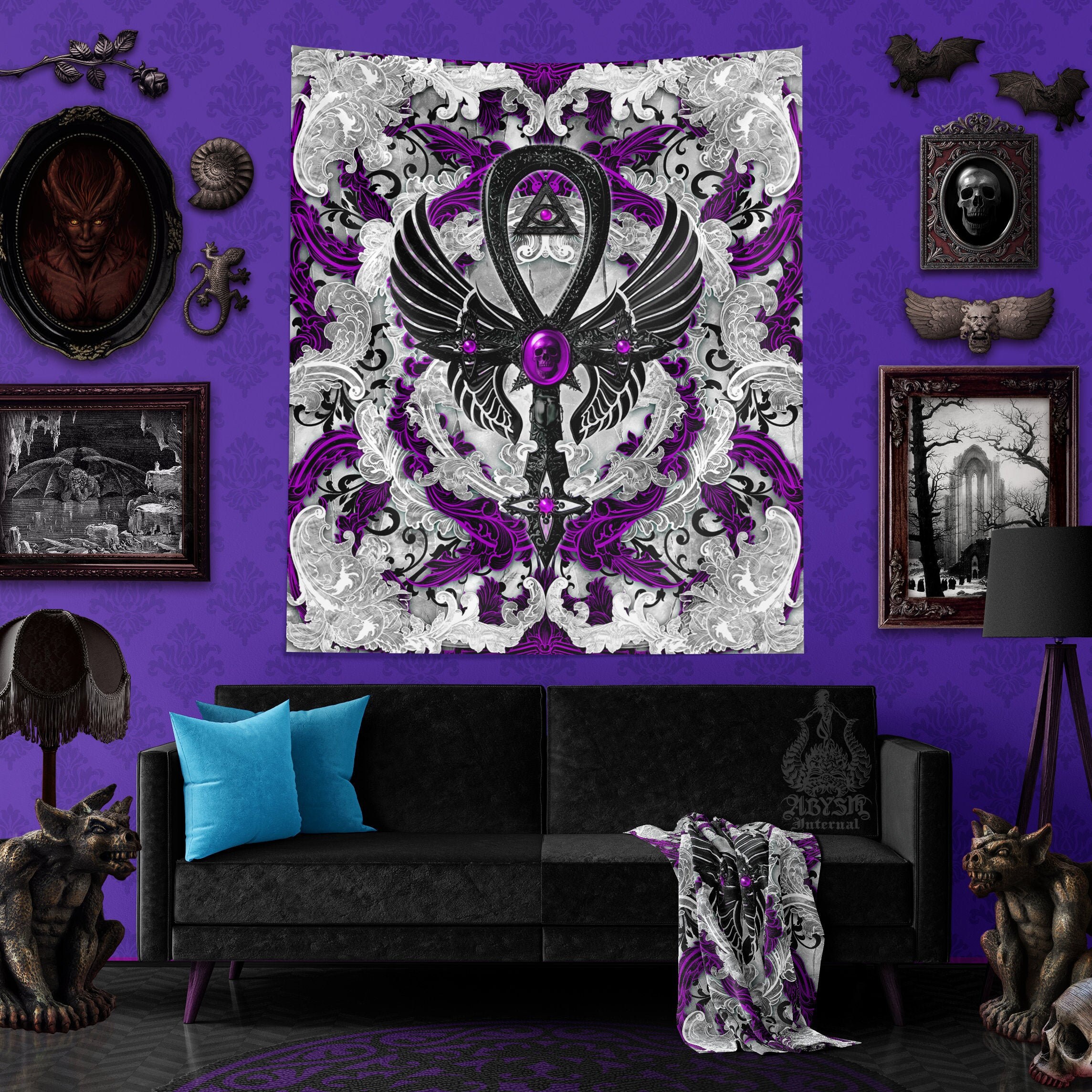 Pastel Goth Tapestry Wall Hanging Gothic Wall Art Occult Etsy