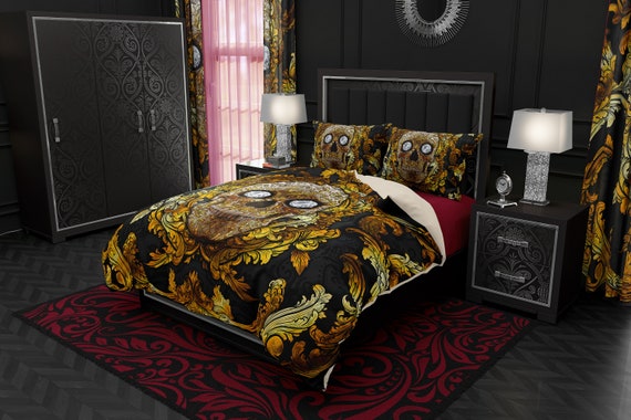 Skull Bedding Set Duvet Cover Or Comforter Twin Queen King Etsy