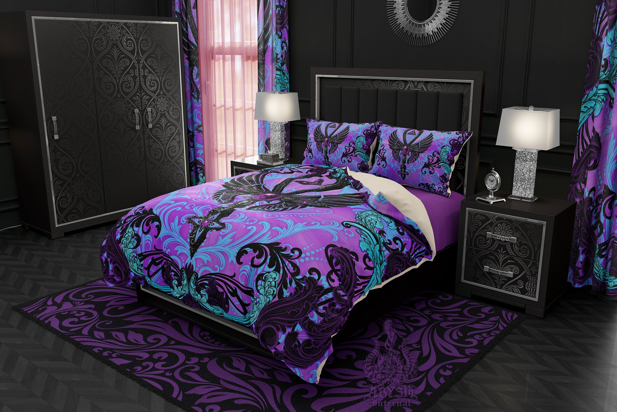 Pastel Goth Bedding Set Duvet Cover Comforter or Pillow Etsy