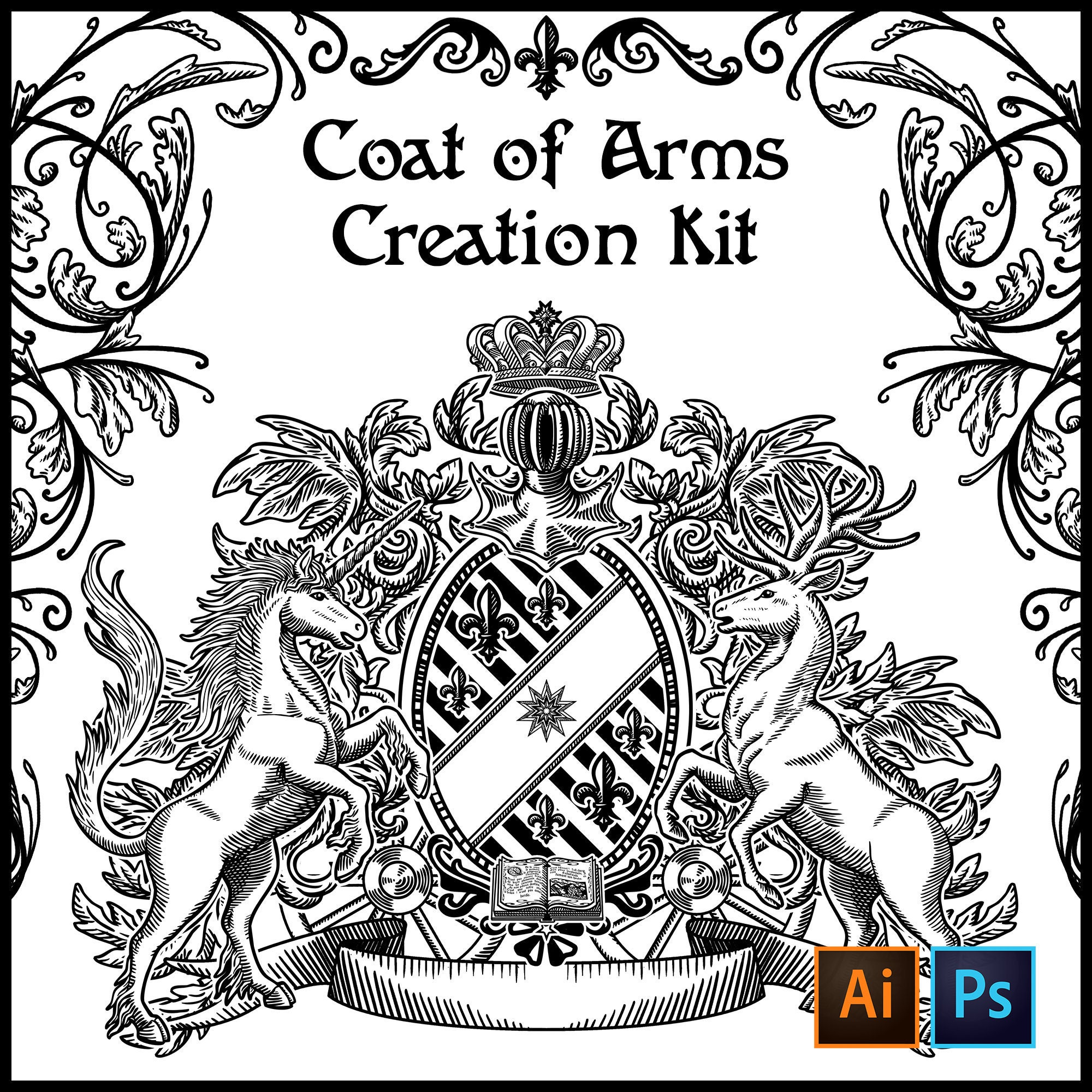 DIY Custom Coat of Arms Creation Kit / Custom Family Crest | Etsy