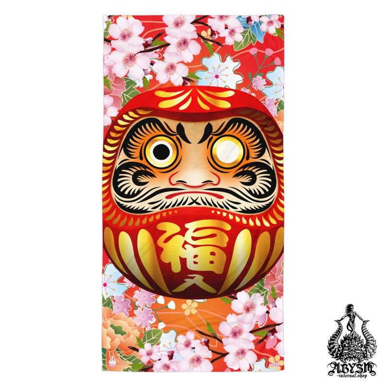 Traditional Japanese Daruma Beach Towel Japan Gift Japanese Etsy