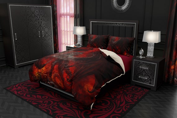 Demon Unicorn Bedding Set Dark Fantasy Duvet Cover Or Comforter Twin Queen And King Size Sham Pillows