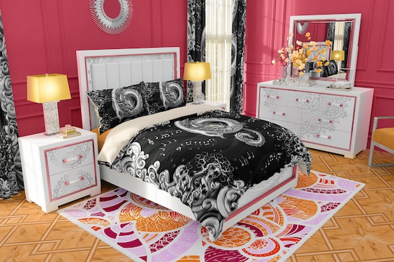 Music Dragon Bedding Set Duvet Cover Or Comforter Twin Etsy