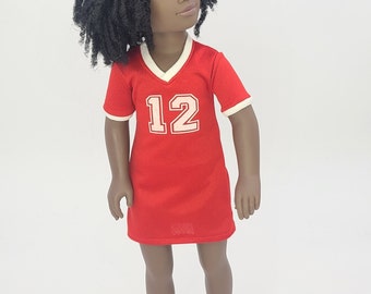 Red an White Jersey T-Shirt Dress