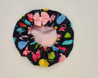 Baby Girl Satin Bonnet with Pink Bow