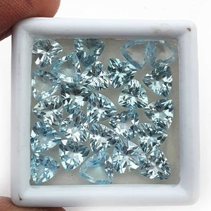 Natural Sky Blue Topaz Trillion Cut Loose Gemstone Lot 26 Pcs 7 MM 30 CT, Sky Blue Topaz Gemstone For Jewelry Making, Sky Blue Topaz Stone