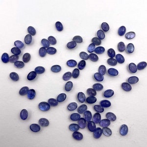40 Pcs Wholesale Lot Authentic 40.00 Cts Tanzanite Cabochon, Blue Tanzanite Gemstone, Handmade Oval Tanzanite Loose Stone 7x5 mm