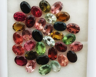 Size- 7x5 to 8x6 MM Loose Cabochon Multi Tourmaline Cabochon Lot 12 CTS Natural Multi Tourmaline Oval Cabochon Lot Smooth Gemstone AAA